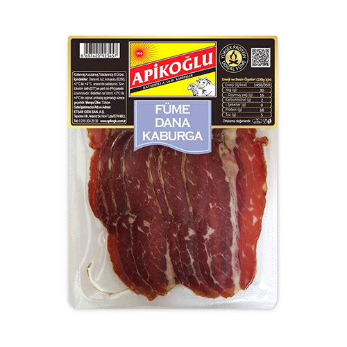 Apikoğlu Füme Dana Kaburga Dilim (70 g) Barkod Numarası