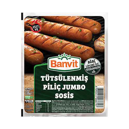 Banvit Tütsülenmiş Piliç Jumbo Sosis (330 g) Barkod Numarası