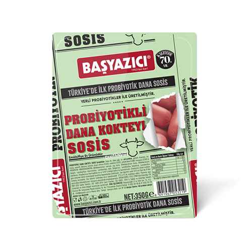 Başyazıcı Probiyotik Dana Kokteyl Sosis Glutensiz (350 g) Barkod Numarası