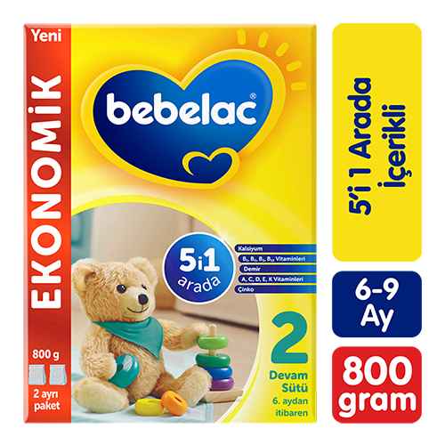 Bebelac 2 Devam Sütü 6-9 Ay (800 g) Barkod Numarası