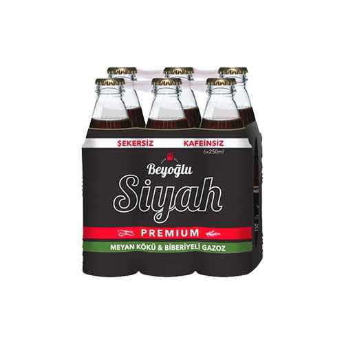 Beyoğlu Siyah Premium Şekersiz Meyan Kökü & Biberiyeli (6 x 250 ml) Barkod Numarası