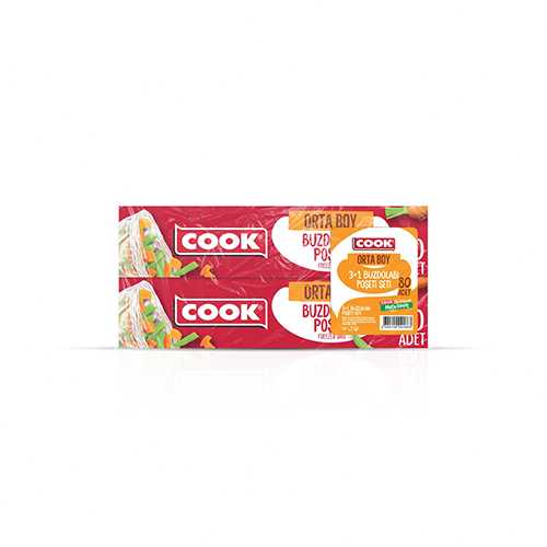 Cook Orta Boy 3+1 Buzdolabı Poşeti (80 Adet - 24 x 38 cm) Barkod Numarası