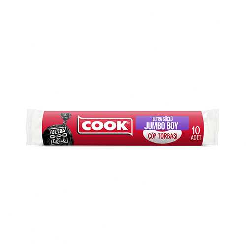 Cook Ultra Güçlü Jumbo Boy Çöp Torbası (10'lu - 80 x 110 cm) Barkod Numarası