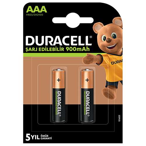 Duracell Şarj Edilebilir AAA İnce Kalem Pil 900 mAh (2'li) Barkod Numarası