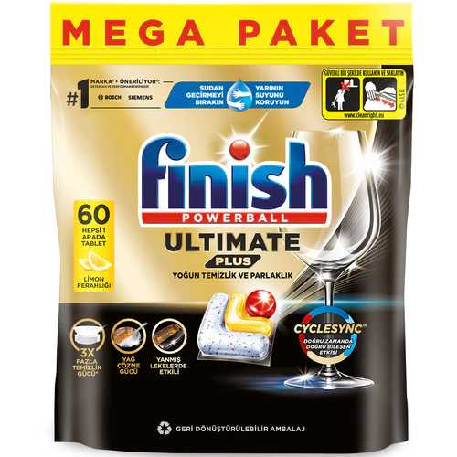 Finish Ultimate Plus Limon Ferahlığı Bulaşık Makinesi Deterjanı Tableti (60'lı) Barkod Numarası