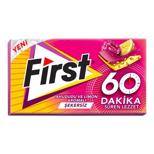 First 60 Dakika Ahududu & Limon Aromalı Sakız (27 g) Barkod Numarası
