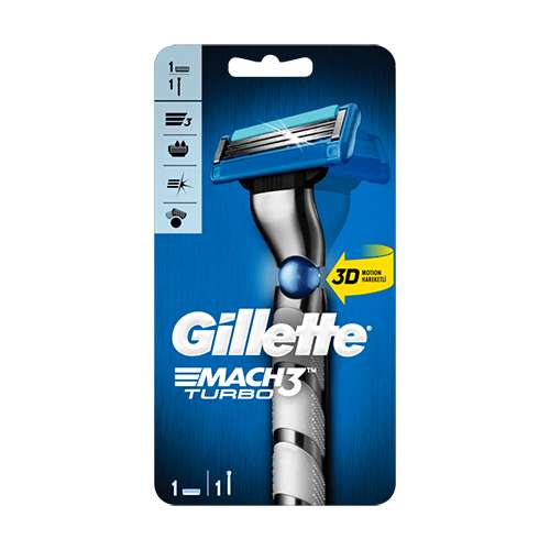 Gillette Mach3 Turbo 3D Tıraş Makinesi + 1 Yedek Tıraş Bıçağı Barkod Numarası