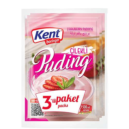 Kent Boringer Çilekli Puding (3 x 125 g) Barkod Numarası