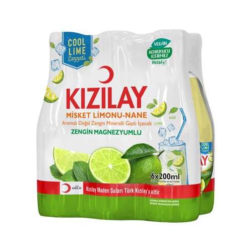 Kızılay Cool Lime Misket Limonu Aromalı Maden Suyu (6 x 200 ml) Barkod Numarası
