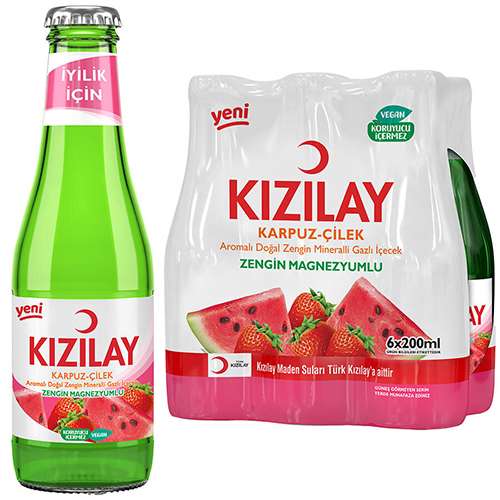 Kızılay Karpuz & Çilek Aromalı Maden Suyu (6 x 200 ml) Barkod Numarası