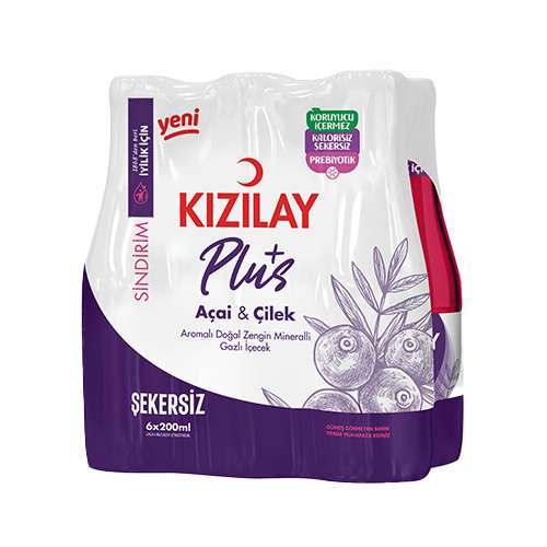 Kızılay Plus Açai & Çilek Aromalı Doğal Mineralli Gazlı İçecek (6 x 200 ml) Barkod Numarası