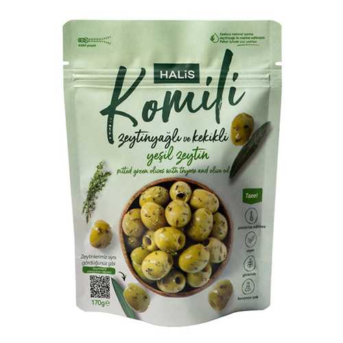Komili Çekirdeksiz Zeytinyağlı ve Kekikli Yeşil Zeytin (170 g) Barkod Numarası