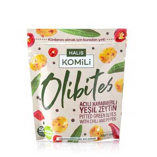 Komili Olibites Acılı Karabiberli Yeşil Zeytin (30 g) Barkod Numarası