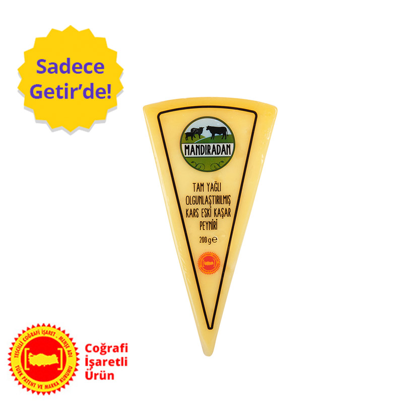 Mandıradan Tam Yağlı Olgunlaştırılmış Kars Eski Kaşar Peyniri (200 g) Barkod Numarası