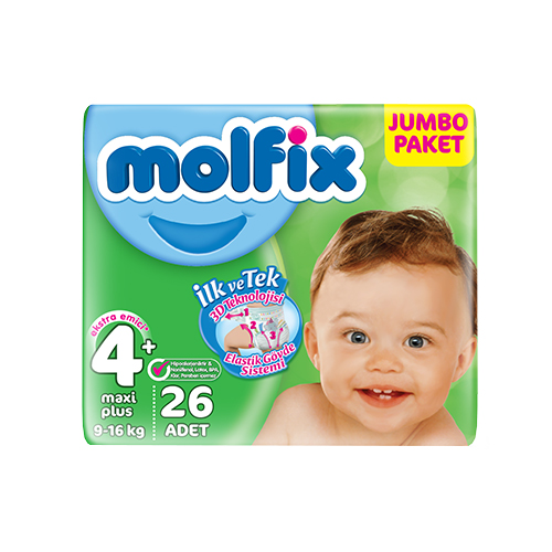 Molfix Bebek Bezi 4+ Beden Maxi Plus Jumbo Paket (26 Adet) Barkod Numarası