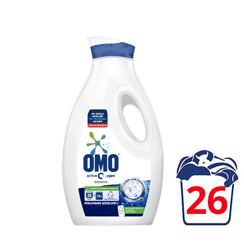 Omo Sıvı Çamaşır Deterjanı Active Oxygen Beyazlar 26 Yıkama (1690 ml) Barkod Numarası