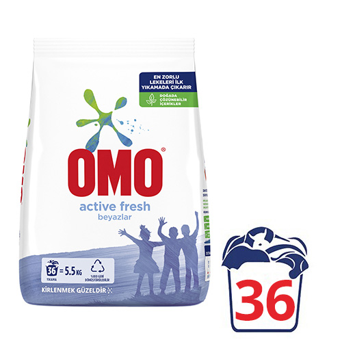 Omo Toz Çamaşır Deterjanı Active Fresh 36 Yıkama (5,5 kg) Barkod Numarası