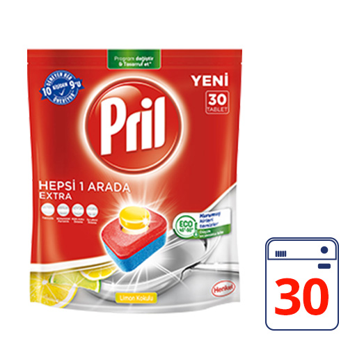 Pril Bulaşık Makinesi Deterjanı Tablet Hepsi 1 Arada Extra (30'lu) Barkod Numarası
