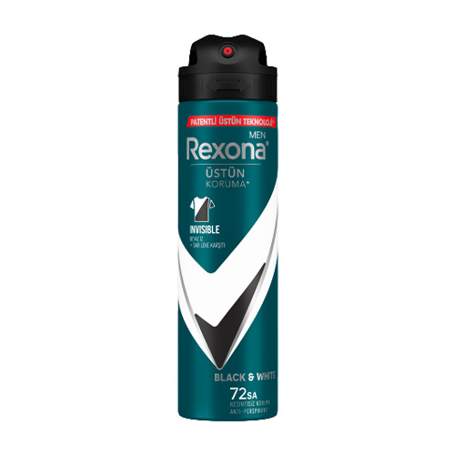 Rexona Erkek Invisible Black & White Sprey Deodorant (150 ml) Barkod Numarası