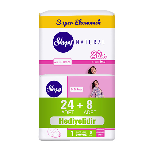 Sleepy Slim Ekstra İnce Ped Normal (24 + 8'li) Barkod Numarası