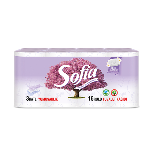 Sofia 3 Katlı Doğal Sabun Kokulu Tuvalet Kağıdı (16'lı) Barkod Numarası