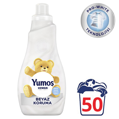 Yumoş Uzman Konsantre Çamaşır Yumuşatıcı Beyaz Koruma 50 Yıkama (1200 ml) Barkod Numarası
